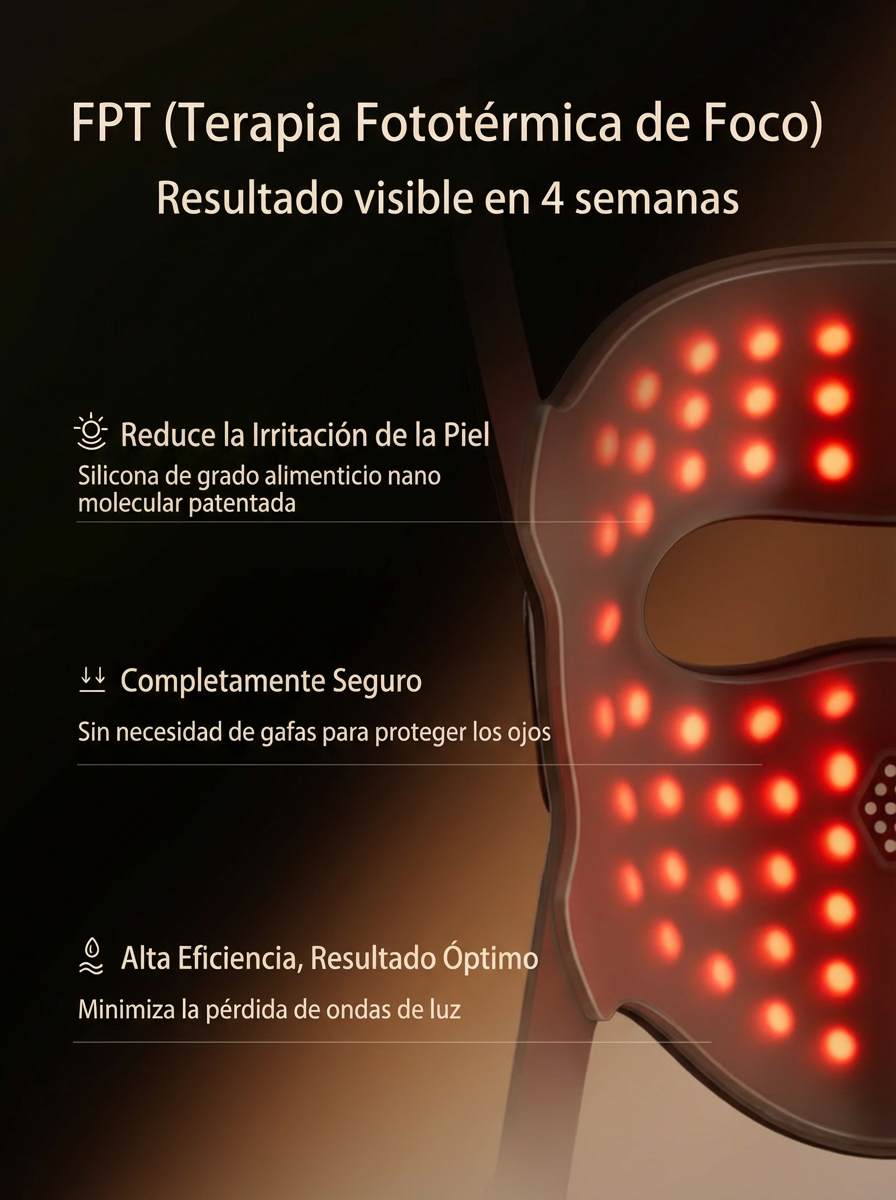 Máscara Facial de Terapia de Luz Láser