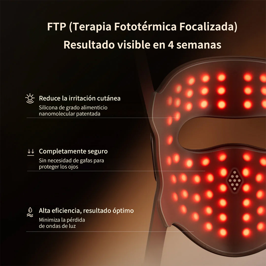 Máscara Facial de Terapia de Luz Láser