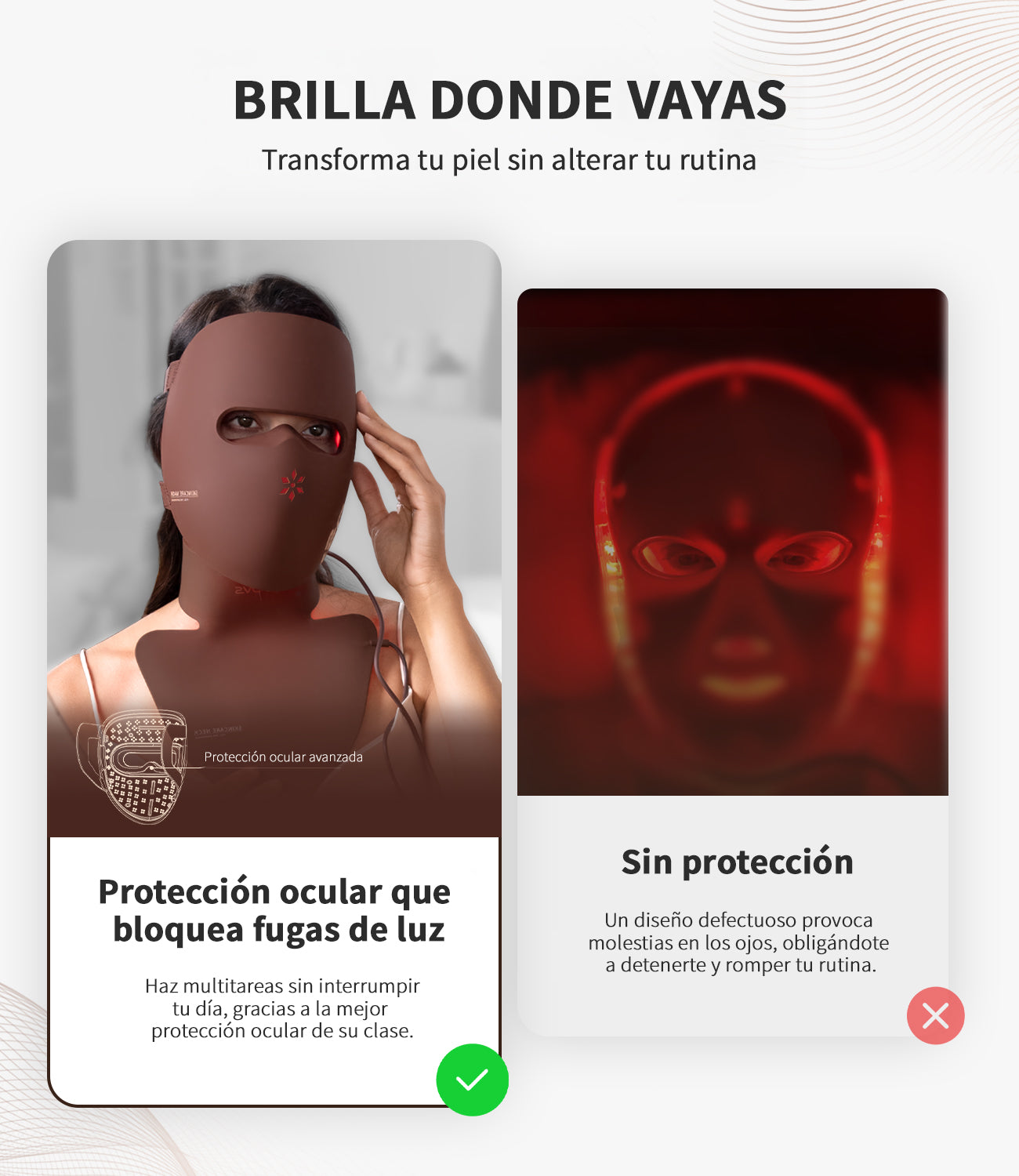 Máscara Facial de Terapia de Luz LED