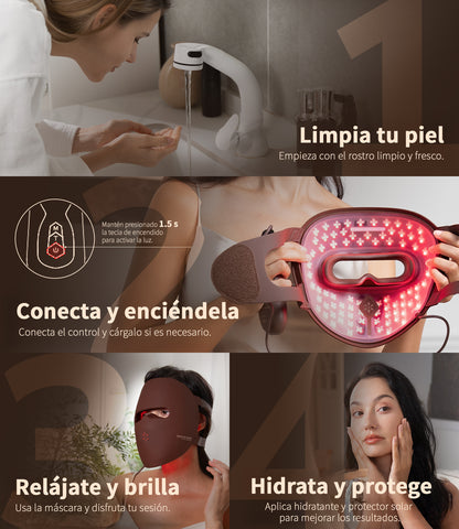 Máscara Facial de Terapia de Luz LED