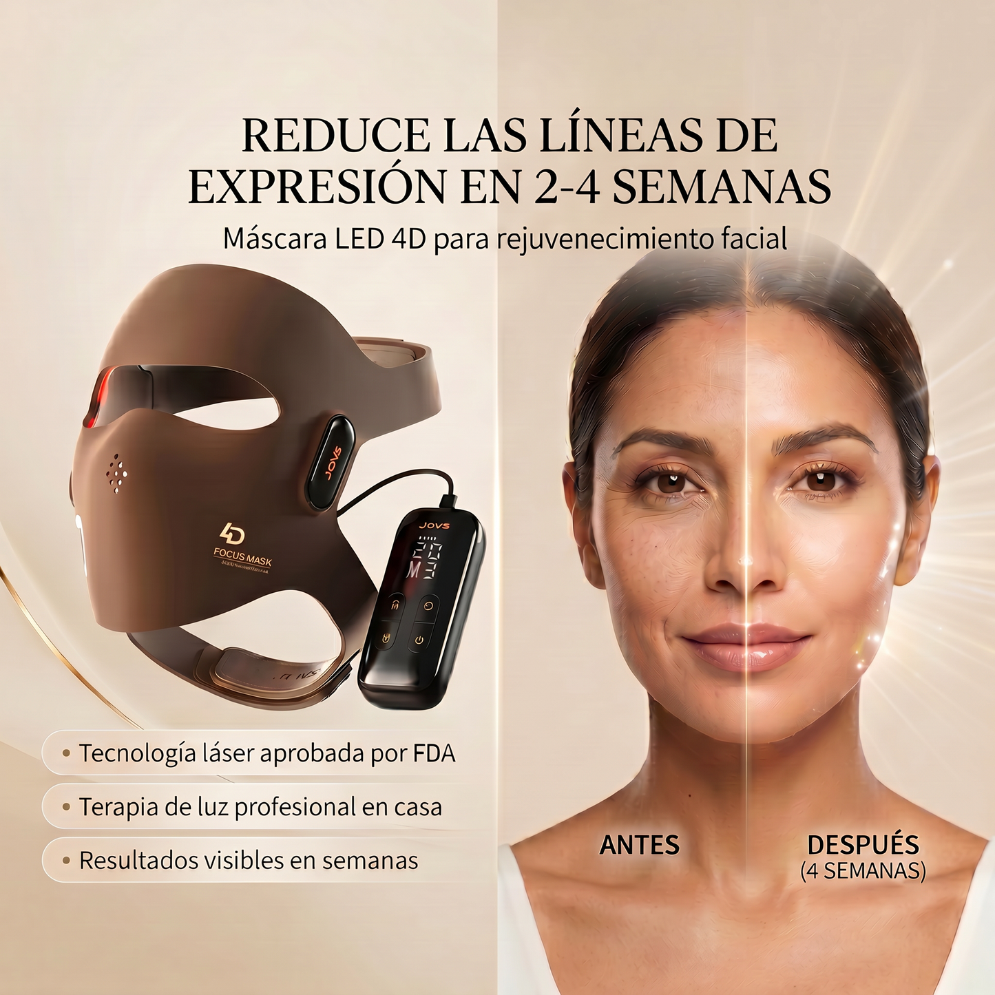 Máscara Facial de Terapia de Luz Láser