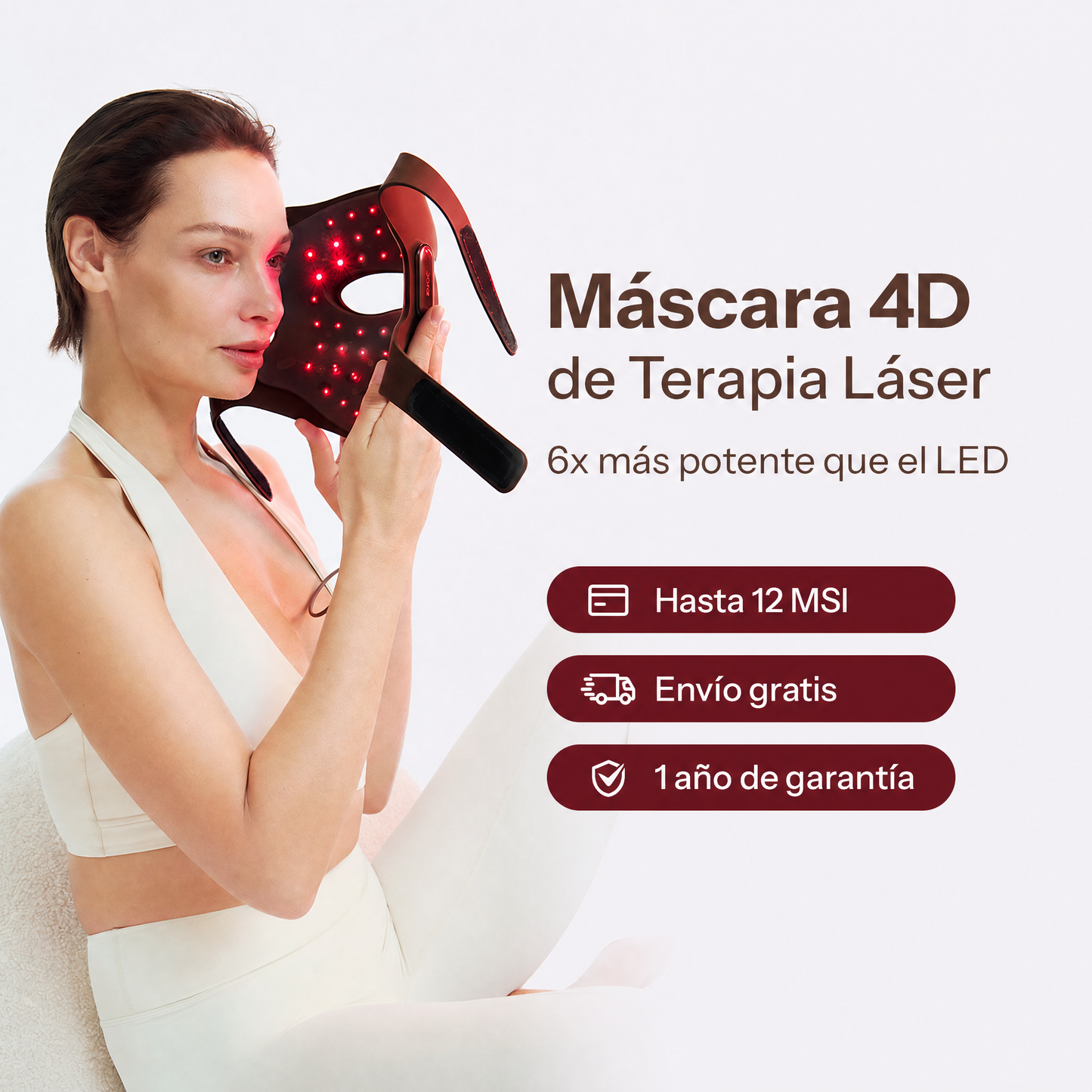 Máscara Facial de Terapia de Luz Láser